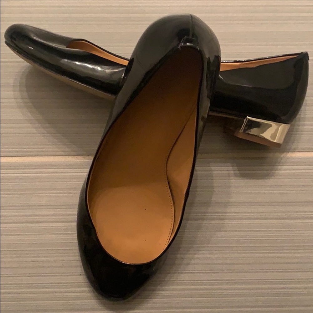 J Crew Black Patent Flat